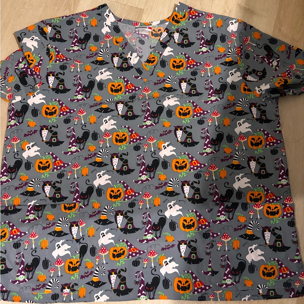 Halloween scrub top